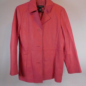 Dialogue Women's Pink Leather Coat M